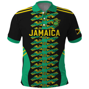 Custom Afro-Jamaicans Football Polo Shirt Reggae Boyz Tribal Glory