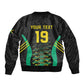 Custom Afro-Jamaicans Football Sleeve Zip Bomber Jacket Reggae Boyz Tribal Glory
