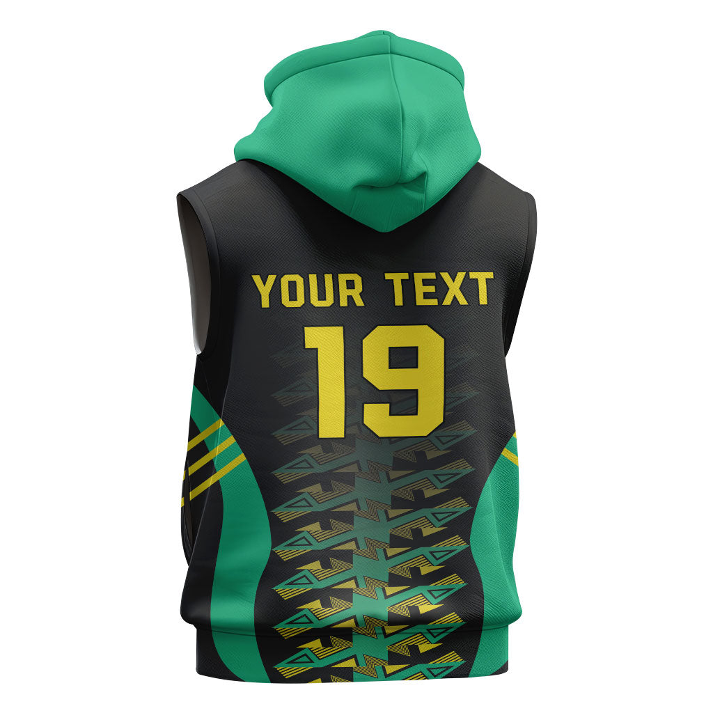 Custom Afro-Jamaicans Football Sleeveless Hoodie Reggae Boyz Tribal Glory