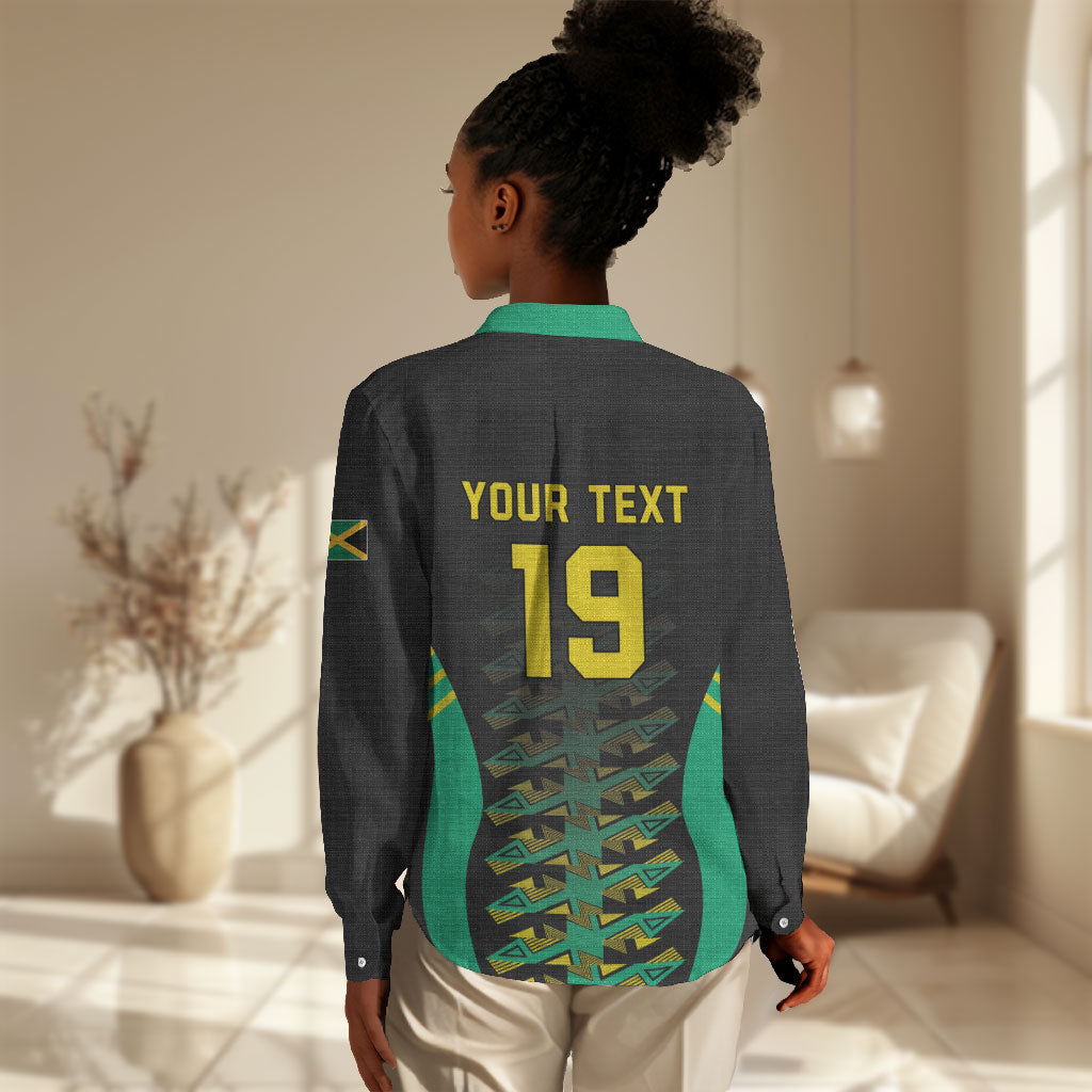 Custom Afro-Jamaicans Football Women Casual Shirt Reggae Boyz Tribal Glory
