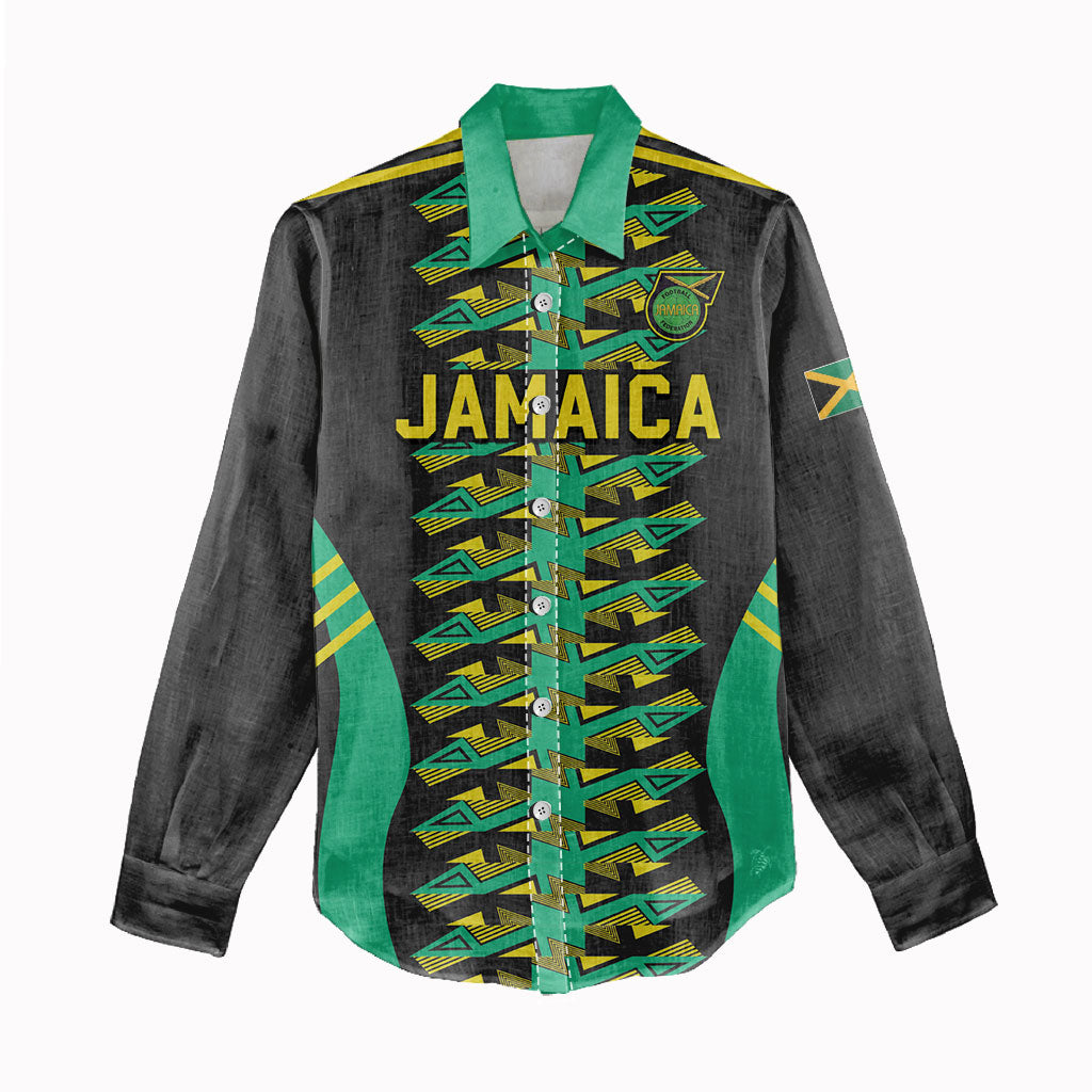 Custom Afro-Jamaicans Football Women Casual Shirt Reggae Boyz Tribal Glory