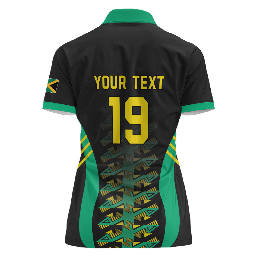 Custom Afro-Jamaicans Football Women Polo Shirt Reggae Boyz Tribal Glory