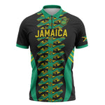 Custom Afro-Jamaicans Football Zipper Polo Shirt Reggae Boyz Tribal Glory