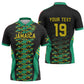 Custom Afro-Jamaicans Football Zipper Polo Shirt Reggae Boyz Tribal Glory