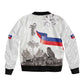 Afro-Haitians Citadelle Laferriere Bomber Jacket Hispaniolan Trogon and Plumeria - African Pride