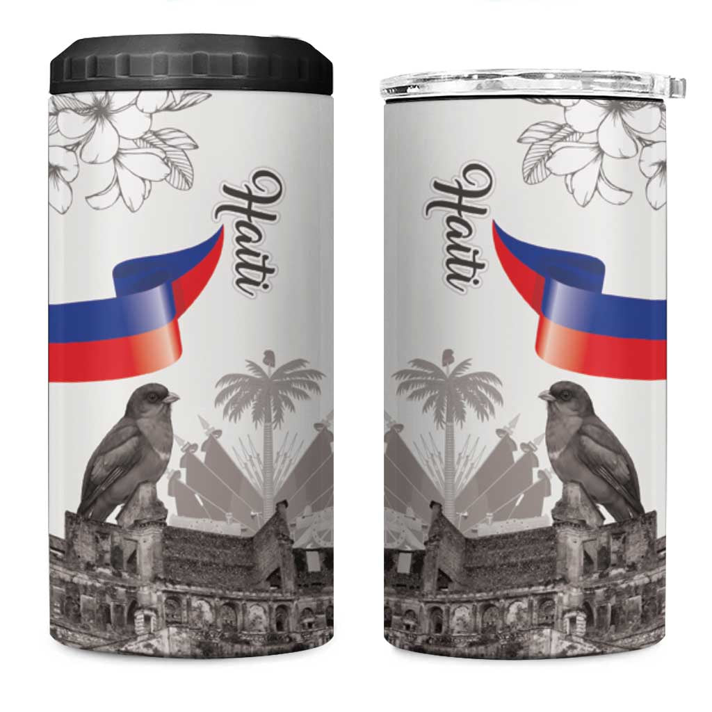 Afro-Haitians Citadelle Laferriere 4 in 1 Can Cooler Tumbler Hispaniolan Trogon and Plumeria - African Pride