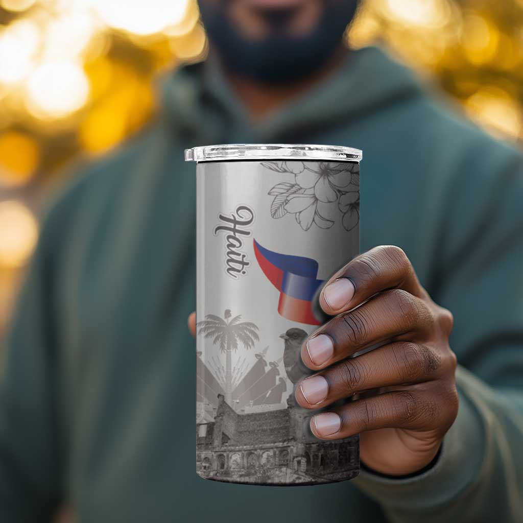 Afro-Haitians Citadelle Laferriere 4 in 1 Can Cooler Tumbler Hispaniolan Trogon and Plumeria - African Pride