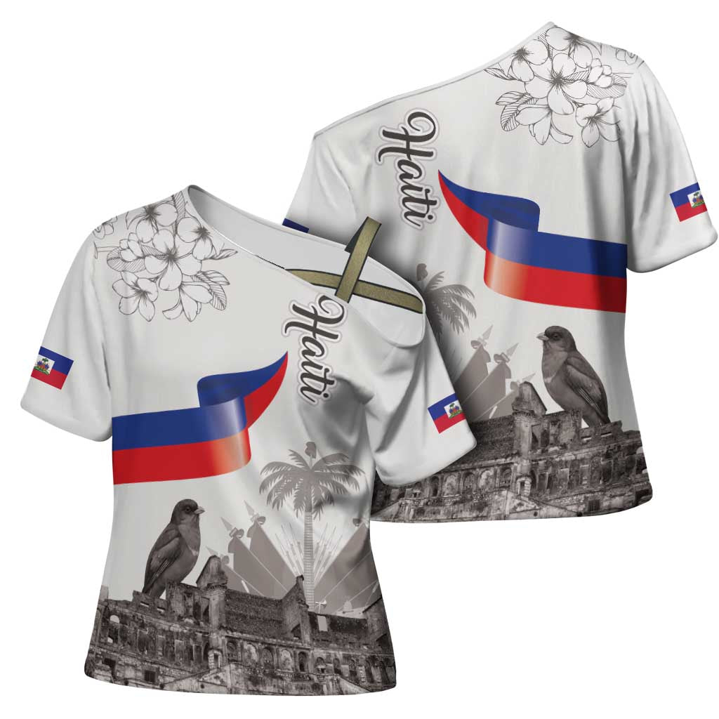 Afro-Haitians Citadelle Laferriere Cross Shoulder Shirt Hispaniolan Trogon and Plumeria