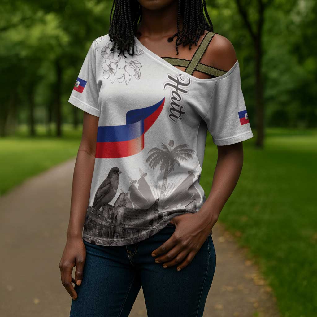 Afro-Haitians Citadelle Laferriere Cross Shoulder Shirt Hispaniolan Trogon and Plumeria