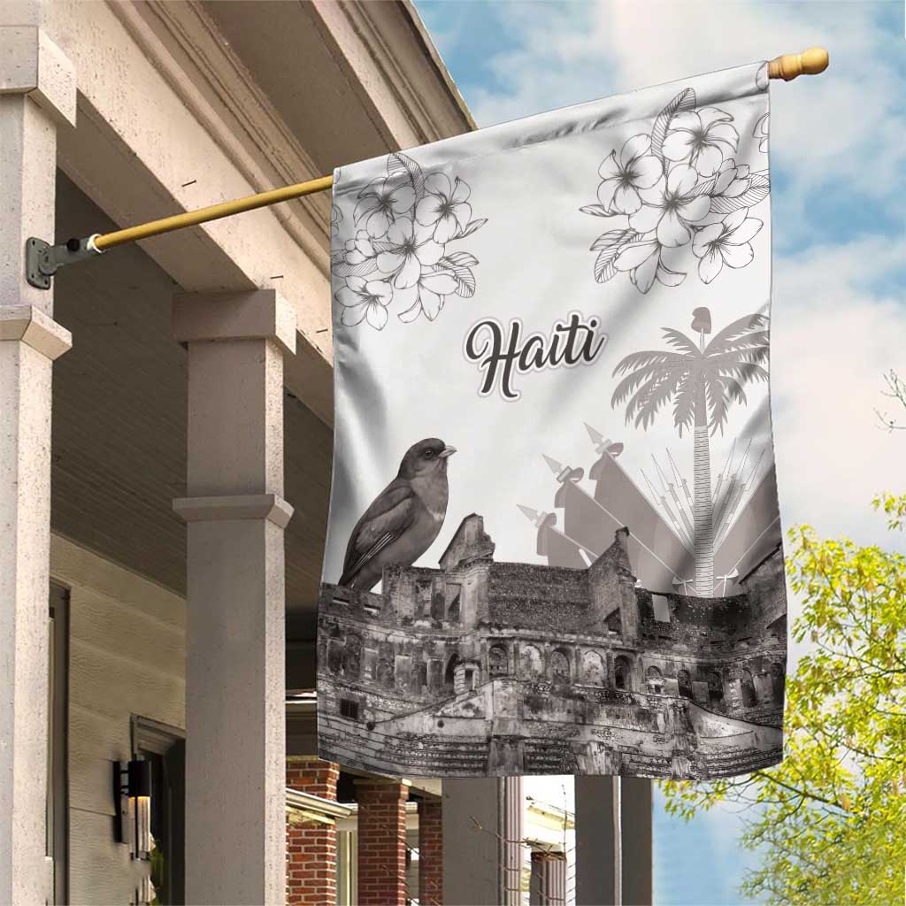 Afro-Haitians Citadelle Laferriere Garden Flag Hispaniolan Trogon and Plumeria - African Pride