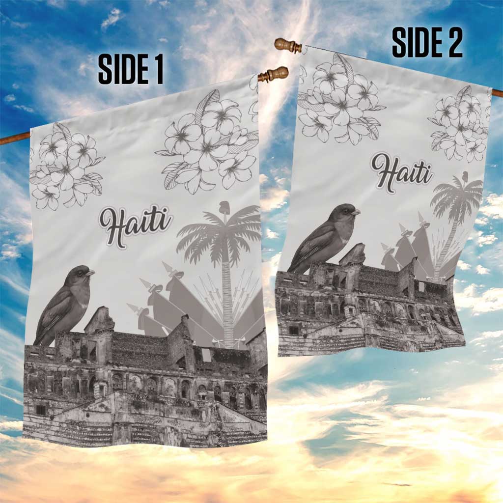 Afro-Haitians Citadelle Laferriere Garden Flag Hispaniolan Trogon and Plumeria - African Pride