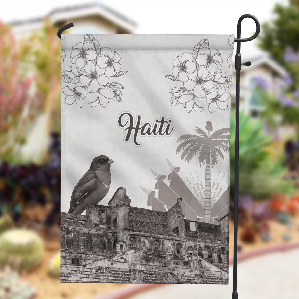 Afro-Haitians Citadelle Laferriere Garden Flag Hispaniolan Trogon and Plumeria - African Pride