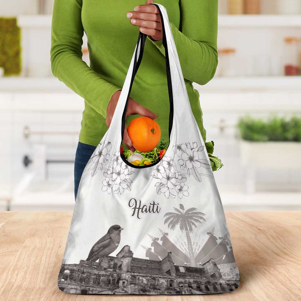 Afro-Haitians Citadelle Laferriere Grocery Bag Hispaniolan Trogon and Plumeria - African Pride