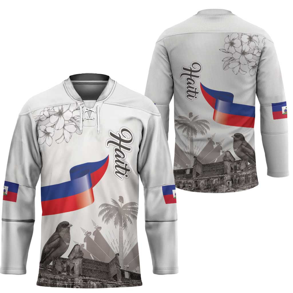 Afro-Haitians Citadelle Laferriere Hockey Jersey Hispaniolan Trogon and Plumeria
