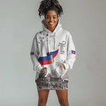 Afro-Haitians Citadelle Laferriere Hoodie Dress Hispaniolan Trogon and Plumeria - African Pride