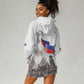 Afro-Haitians Citadelle Laferriere Hoodie Dress Hispaniolan Trogon and Plumeria - African Pride