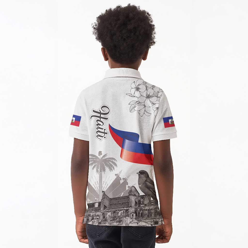 Afro-Haitians Citadelle Laferriere Kid Polo Shirt Hispaniolan Trogon and Plumeria LT19