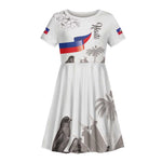 Afro-Haitians Citadelle Laferriere Kid Short Sleeve Dress Hispaniolan Trogon and Plumeria LT19
