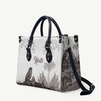 Afro-Haitians Citadelle Laferriere Leather Bag Hispaniolan Trogon and Plumeria