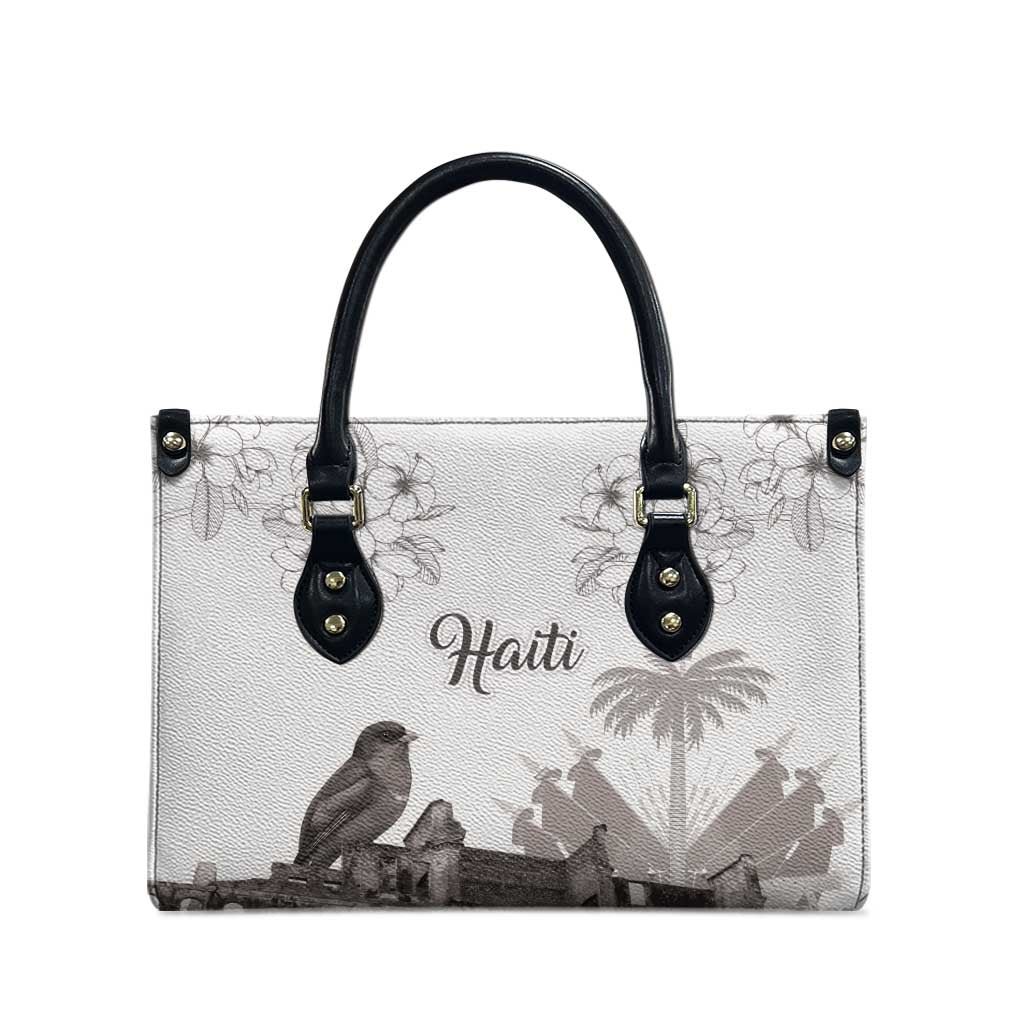 Afro-Haitians Citadelle Laferriere Leather Bag Hispaniolan Trogon and Plumeria