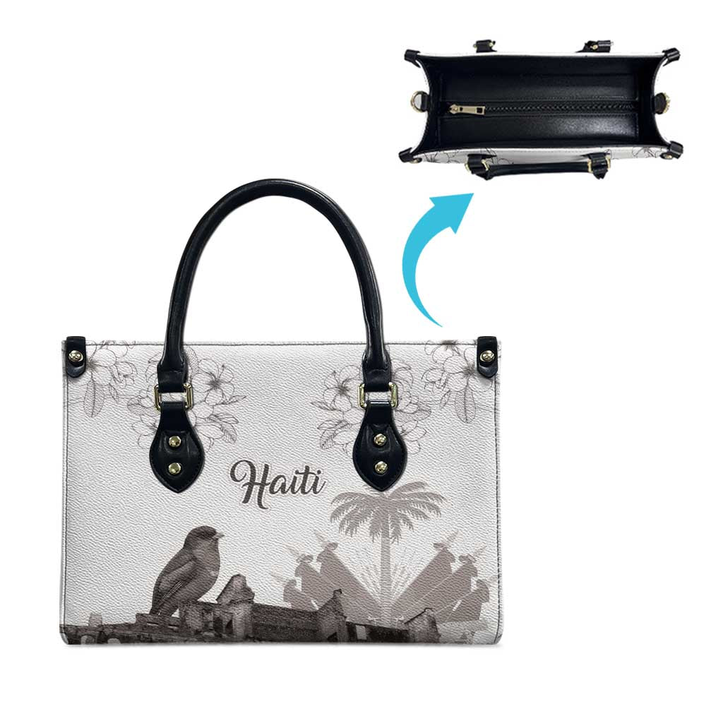 Afro-Haitians Citadelle Laferriere Leather Bag Hispaniolan Trogon and Plumeria