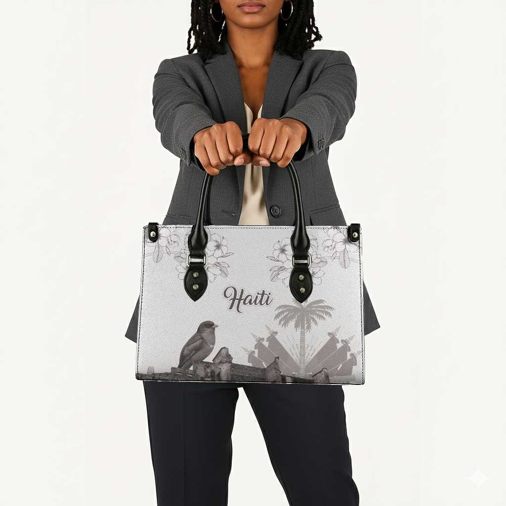 Afro-Haitians Citadelle Laferriere Leather Bag Hispaniolan Trogon and Plumeria