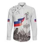 Afro-Haitians Citadelle Laferriere Long Sleeve Button Shirt Hispaniolan Trogon and Plumeria - African Pride