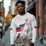 Afro-Haitians Citadelle Laferriere Long Sleeve Shirt Hispaniolan Trogon and Plumeria - African Pride