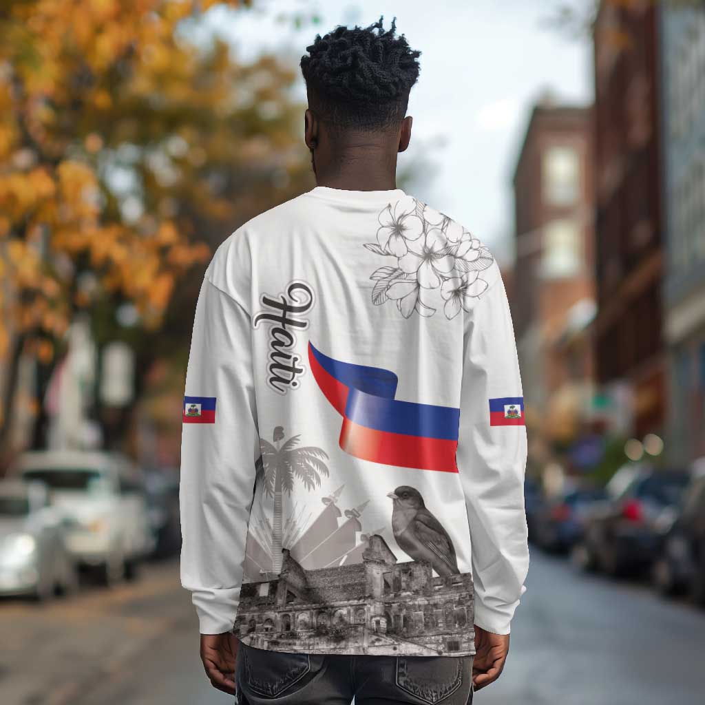 Afro-Haitians Citadelle Laferriere Long Sleeve Shirt Hispaniolan Trogon and Plumeria - African Pride