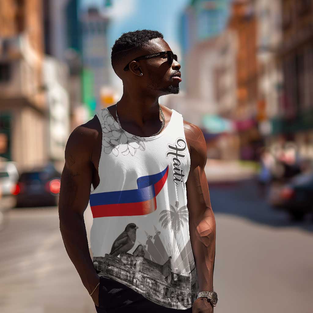 Afro-Haitians Citadelle Laferriere Men Tank Top Hispaniolan Trogon and Plumeria - African Pride