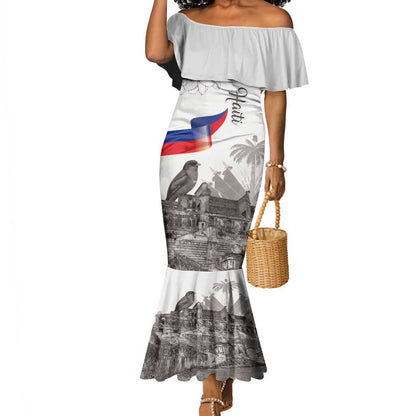 Afro-Haitians Citadelle Laferriere Mermaid Dress Hispaniolan Trogon and Plumeria - African Pride