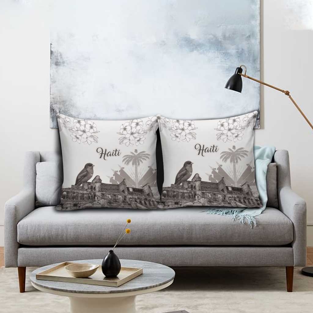 Afro-Haitians Citadelle Laferriere Pillow Cover Hispaniolan Trogon and Plumeria