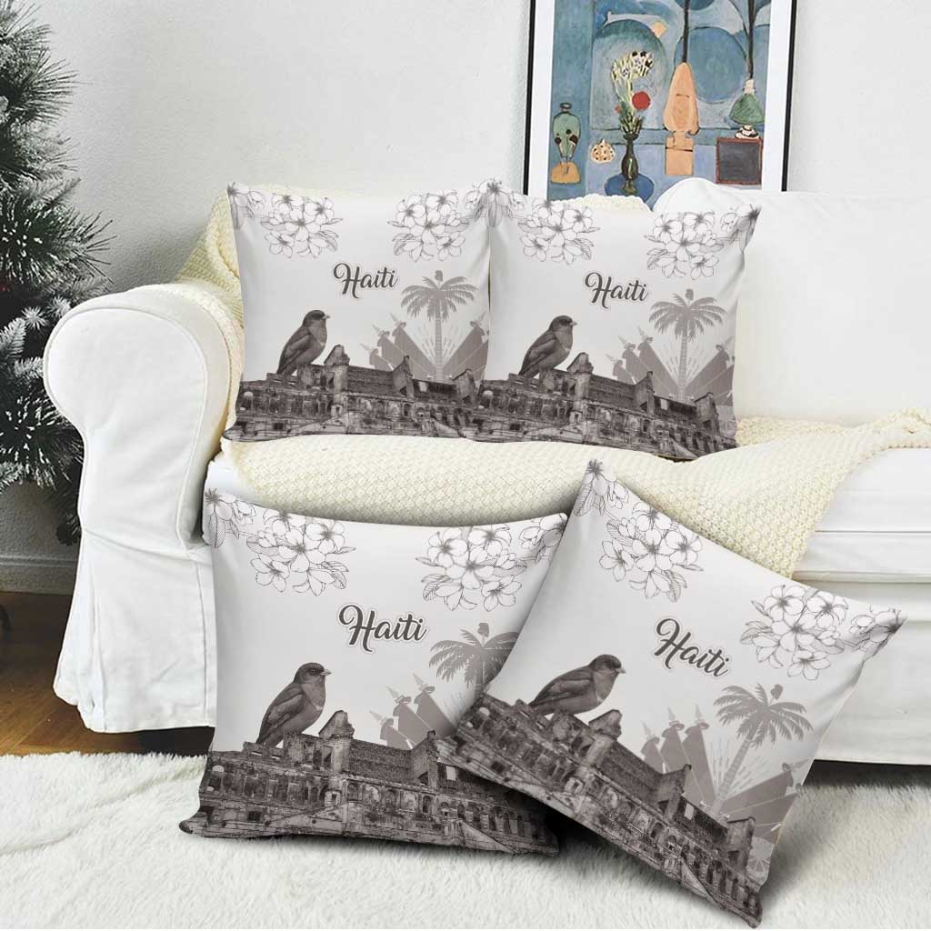 Afro-Haitians Citadelle Laferriere Pillow Cover Hispaniolan Trogon and Plumeria