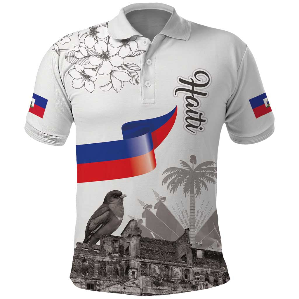 Afro-Haitians Citadelle Laferriere Polo Shirt Hispaniolan Trogon and Plumeria LT19