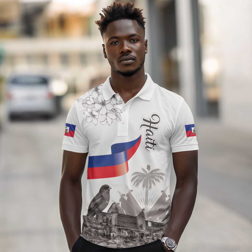 Afro-Haitians Citadelle Laferriere Polo Shirt Hispaniolan Trogon and Plumeria LT19