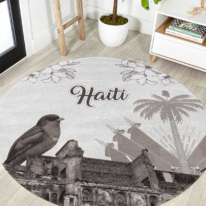 Afro-Haitians Citadelle Laferriere Round Carpet Hispaniolan Trogon and Plumeria - African Pride
