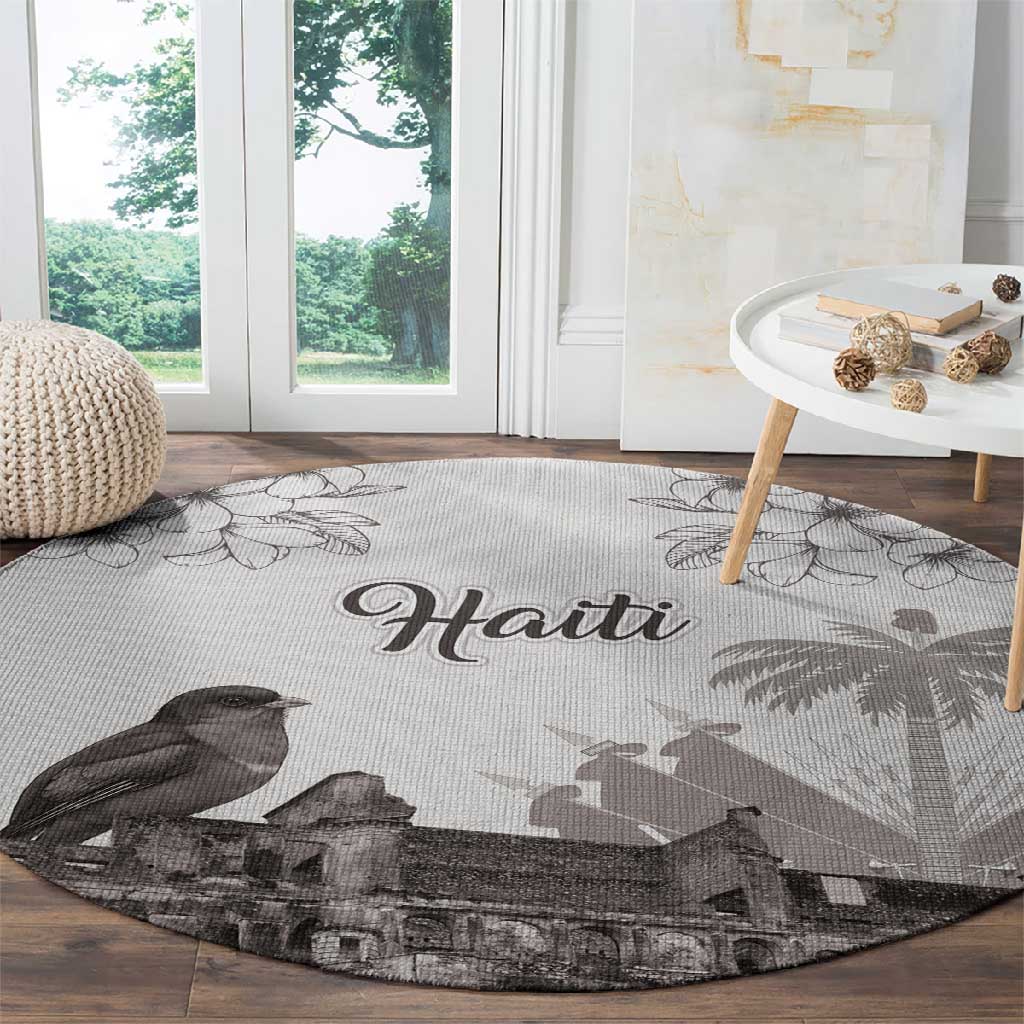 Afro-Haitians Citadelle Laferriere Round Carpet Hispaniolan Trogon and Plumeria - African Pride