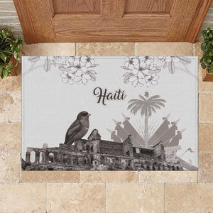 Afro-Haitians Citadelle Laferriere Rubber Doormat Hispaniolan Trogon and Plumeria - African Pride