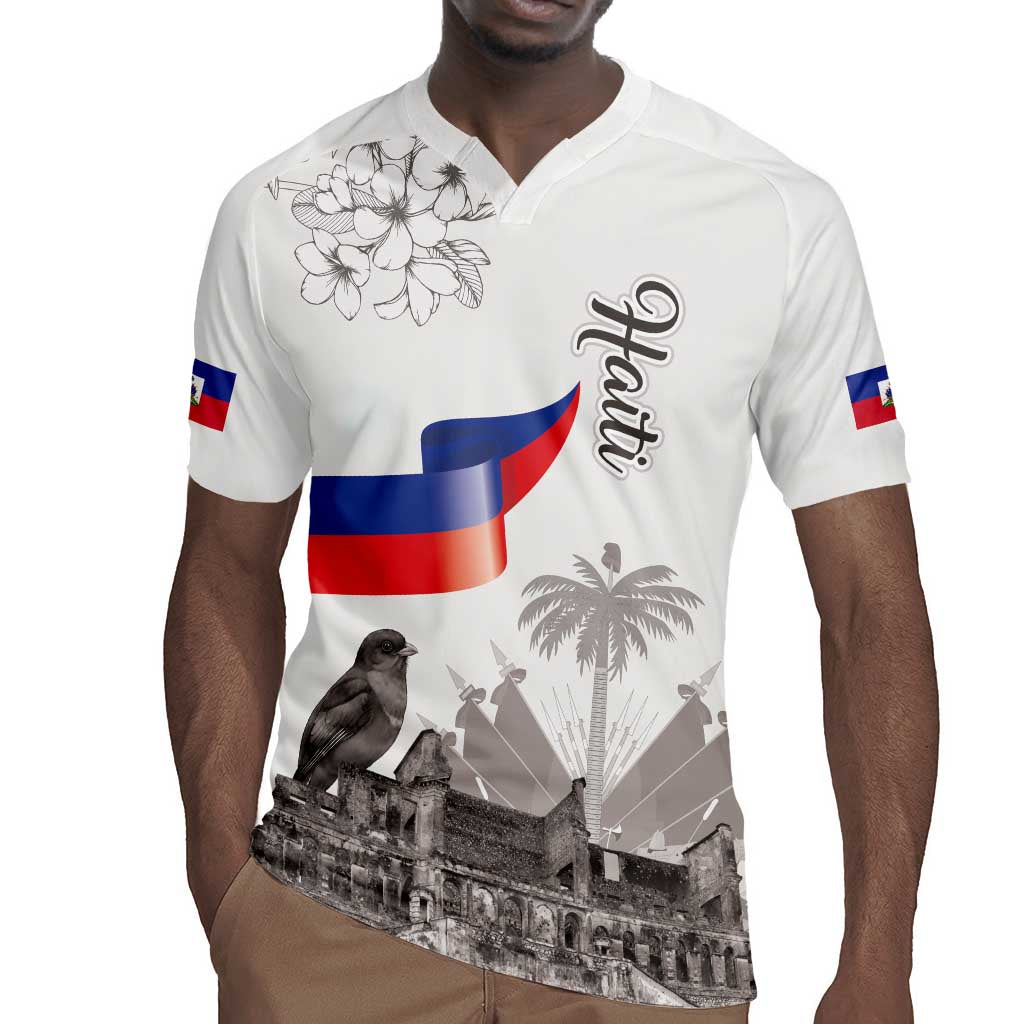 Afro-Haitians Citadelle Laferriere Rugby Jersey Hispaniolan Trogon and Plumeria LT19