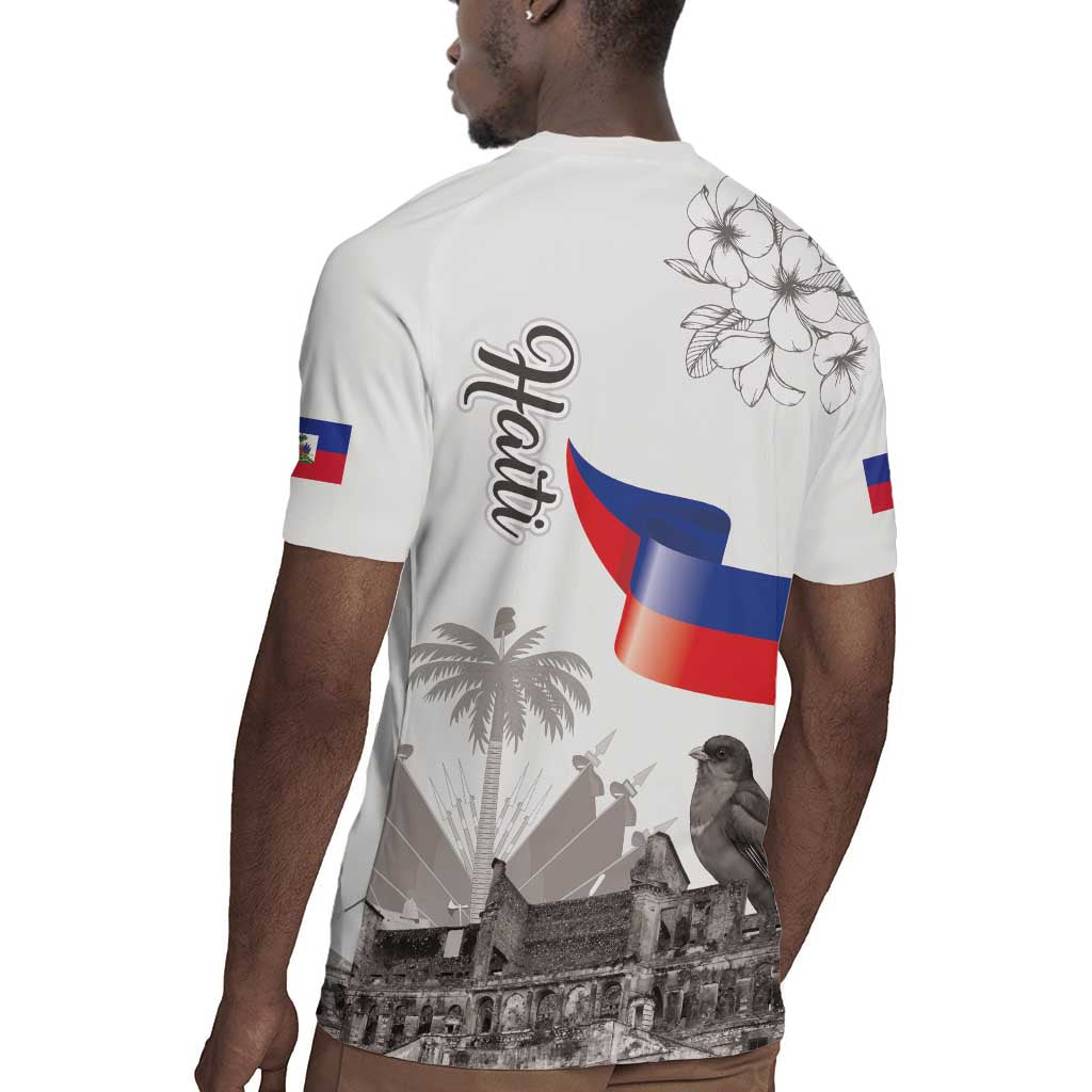 Afro-Haitians Citadelle Laferriere Rugby Jersey Hispaniolan Trogon and Plumeria LT19