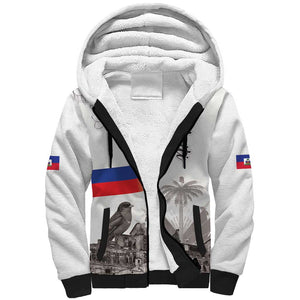 Afro-Haitians Citadelle Laferriere Sherpa Hoodie Hispaniolan Trogon and Plumeria - African Pride