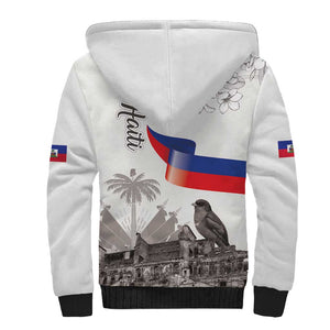 Afro-Haitians Citadelle Laferriere Sherpa Hoodie Hispaniolan Trogon and Plumeria - African Pride