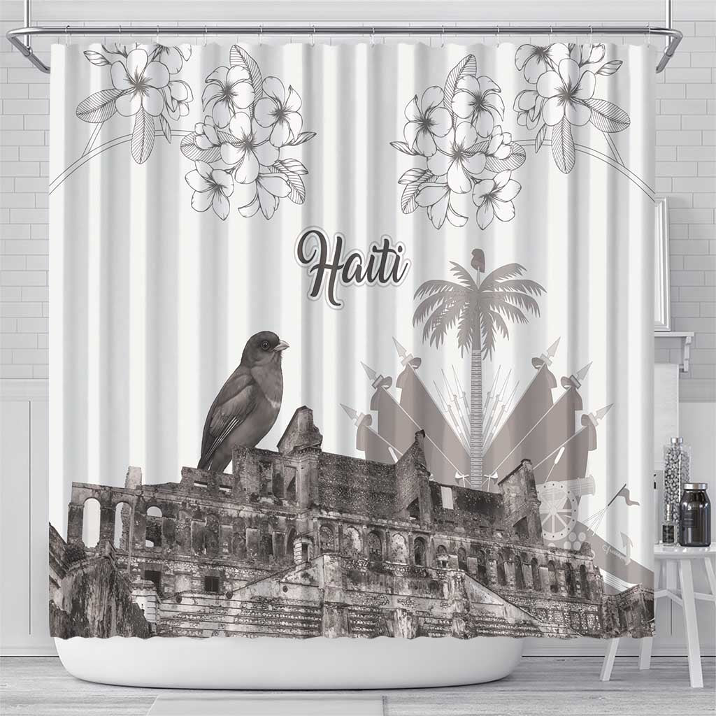 Afro-Haitians Citadelle Laferriere Shower Curtain Hispaniolan Trogon and Plumeria - African Pride