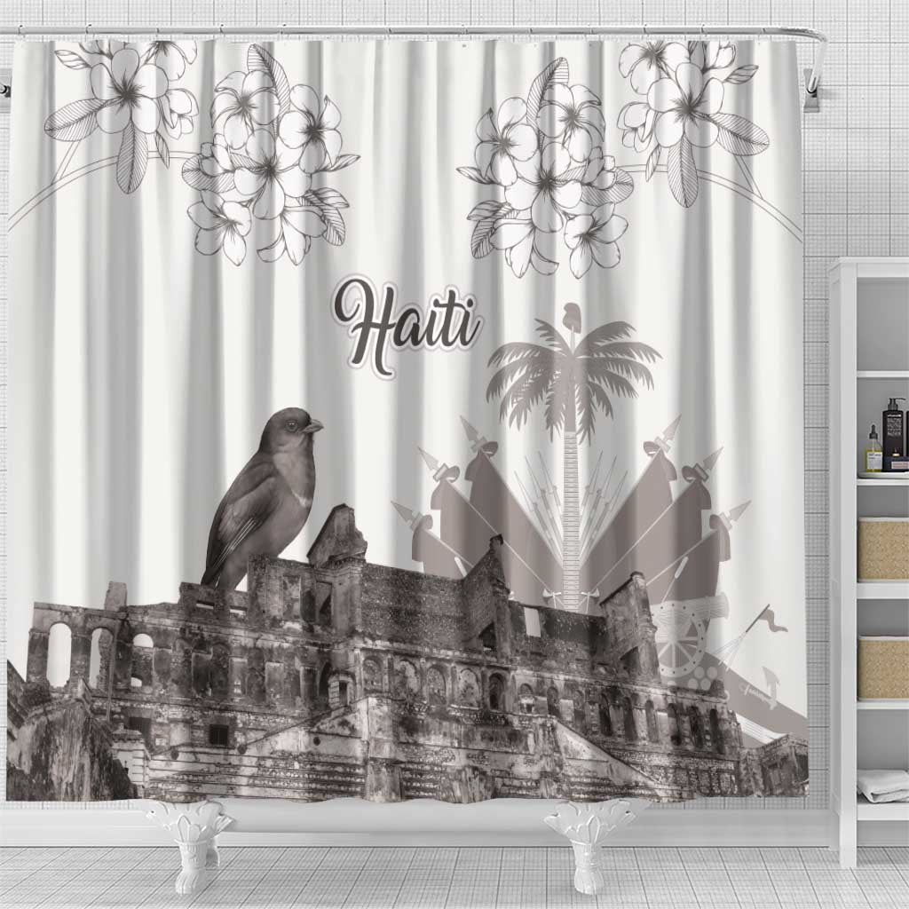 Afro-Haitians Citadelle Laferriere Shower Curtain Hispaniolan Trogon and Plumeria - African Pride