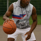 Afro-Haitians Citadelle Laferriere Sleeveless Hoodie Hispaniolan Trogon and Plumeria - African Pride