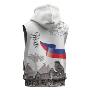 Afro-Haitians Citadelle Laferriere Sleeveless Zip Hoodie Hispaniolan Trogon and Plumeria - African Pride