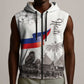 Afro-Haitians Citadelle Laferriere Sleeveless Zip Hoodie Hispaniolan Trogon and Plumeria - African Pride