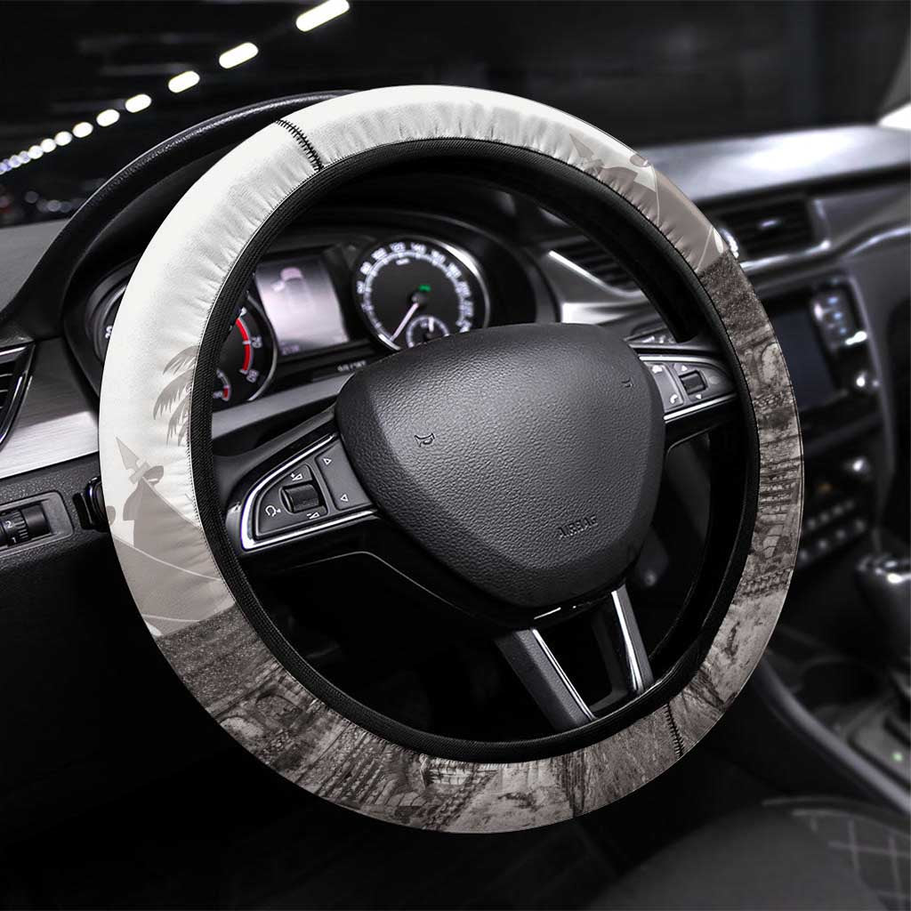 Afro-Haitians Citadelle Laferriere Steering Wheel Cover Hispaniolan Trogon and Plumeria - African Pride
