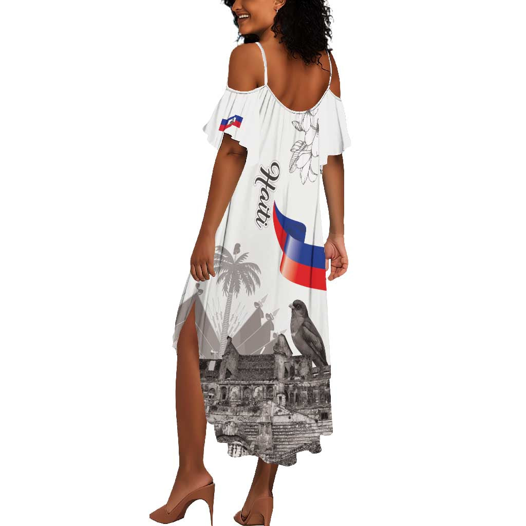 Afro-Haitians Citadelle Laferriere Summer Maxi Dress Hispaniolan Trogon and Plumeria LT19