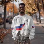Afro-Haitians Citadelle Laferriere Sweatshirt Hispaniolan Trogon and Plumeria - African Pride